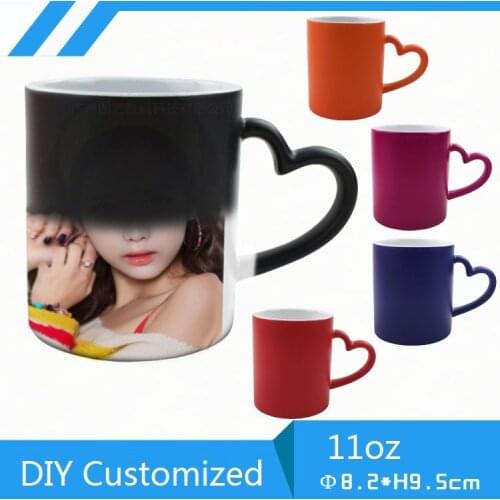 DIY Customized Magic Mug Hot water change color Ceramic cup print LOGO photo picture Birthday Creative Present Gift box Package