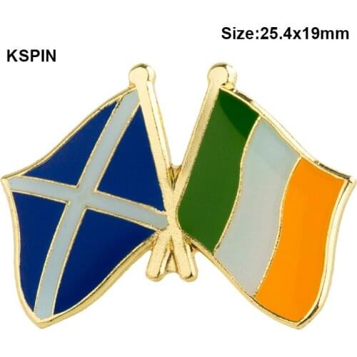 KSPIN Scotland Ireland Friendship Flag Badge Flag pin 10pcs a lot XY0047