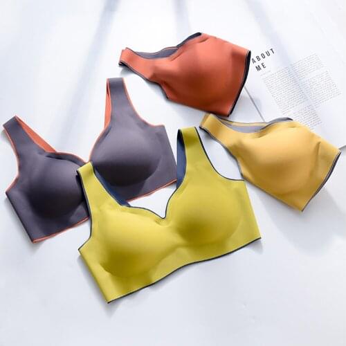 Latex Seamless Bra Push Up Bralette Underwear Bras For Women Cooling Gathers Shock-proof Female Intimate Comfortable Bra
