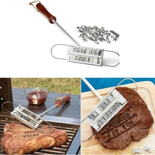 Stainless steel BBQ Branding Iron Letters Barbecue Letter Printed BBQ Steak Tool Meat Grill Accessories kitchen Barbecue Tool