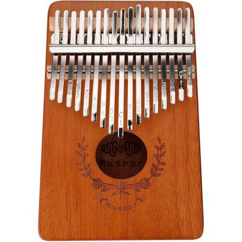 Muspor 17-keys Mahogany Kalimba Finger Thumb Piano Mbira Sanza Garland Style Thumb Piano Finger Keyboard Musical Instrument