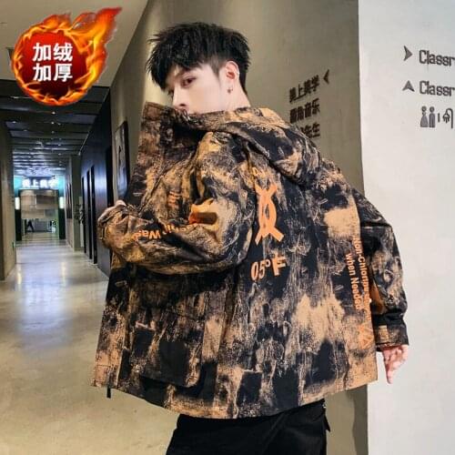 New Autumn and Winter Furring and Thickening Camouflage Overcoat Mens Loose Jacket Overcoat