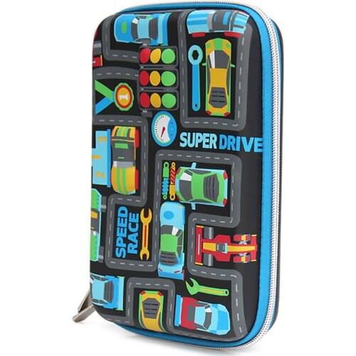 3D Race Car Large Capacity Pencil Case Pen Box Students Stationery Storage Bag