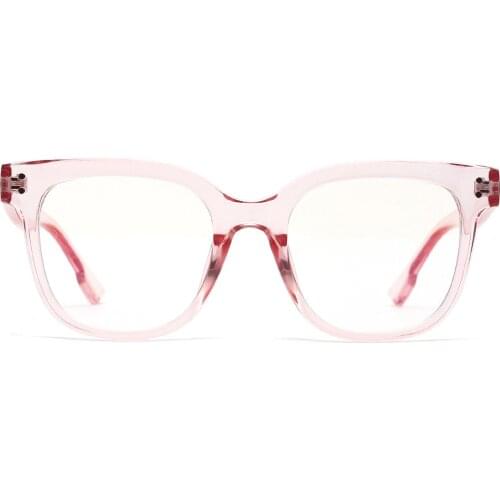 Retro Mens Glasses Frame Fashion Computer Eyeglasses Frame Women Anti-blue Light Transparent Clear Pink Plastic Frame