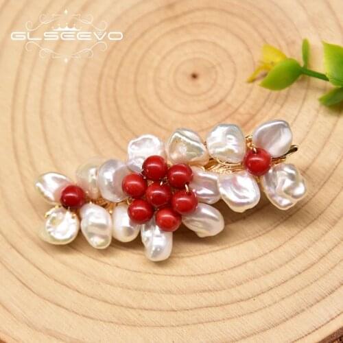 GLSEEVO Original Design Natural Freshwater Baroque Pearl HairPin For Women Wedding Gifts Fashion Jewelry Accessories GH0044