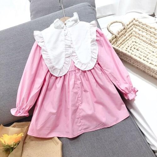 2020 Autumn Casual Solid Girls Dress Cartoon Kids Dresses For Girls High Quality Fashion Girl Clothes