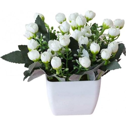 Vived Colorful Artificial Flower Bonsai Plastic Small Tree Pot Home Table Party Office Desktop Garden Balcony Decor Prop