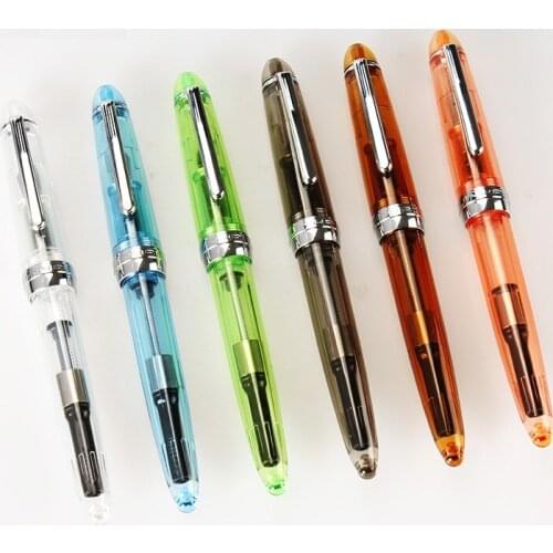 Transparent color Fountain ink pen 0.5mm Fine Iraurita metal nib Office Stationery items School supplies Canetas escolar EB618