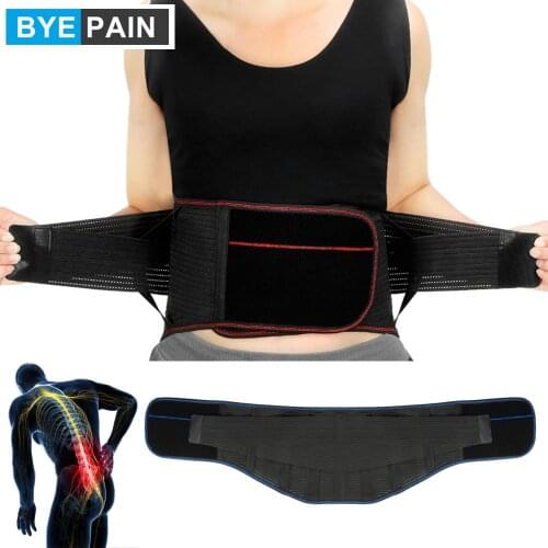 BYEPAIN Lumbar Back Waist Brace Support Belt Helps Relieve Lower Back Pain with Sciatica, Scoliosis Herniated, Slipped Discs