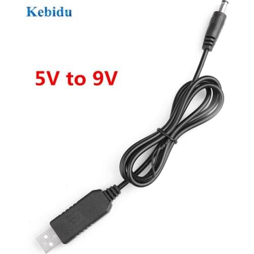 KEBIDU USB power boost line Lenght 1m DC 5V to DC 9V / 12V Step UP Module USB Converter Adapter Cable 2.5x5.5mm Plug