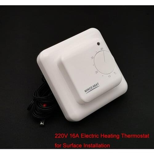 220V 16A Simple Electric Floor Heating Thermostat Knob Temperature Controller for Wall Surface Installation