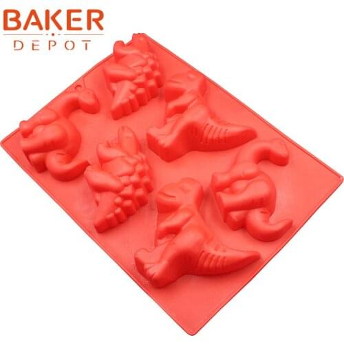 BAKER DEPOT Silicone cake bakeware mold dinosaur silicone pudding pastry molds handmade soap mould novelty bread dessert tools