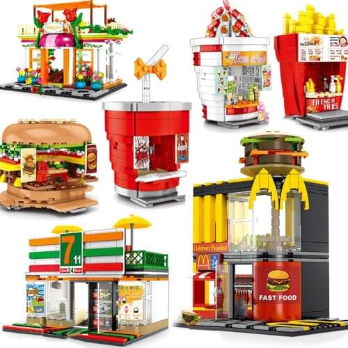 City Creator Street View Store Shop Market building blocks Sets Architecture House Friends Figure Construction Toys For Children