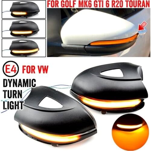 LED Side Wing Dynamic Turn Signal Light Rearview Mirror Indicator For-GOLF 6 VI MK6 R Line R20 Touran