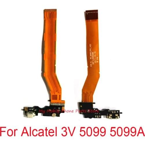 USB Charging Dock Port Board Flex Cable For Alcatel 3V 5099 5099A 5099D USB Charge Board Microphone Connector Flex Cable Parts