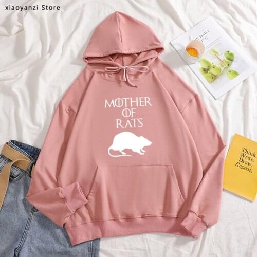 Spring autumn Style Funny Mother of Rats Streetwear Casual women hoodies Print Cotton Hip Hop Casual O-Neck sweatshirts pullover