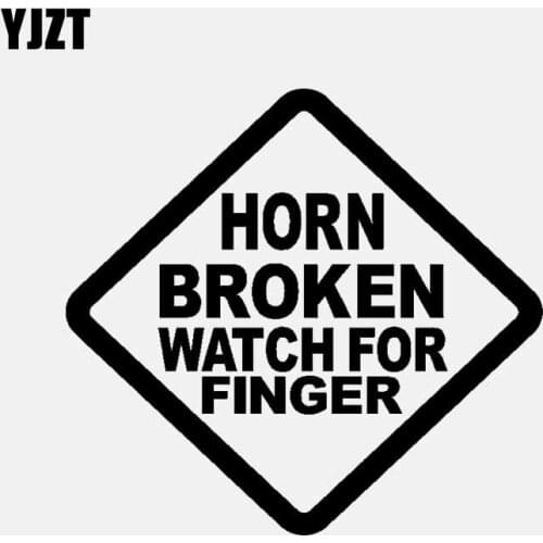 YJZT 13CM*13CM CAR STICKER VINYL DECAL HORN BROKEN WATCH FOR FINGER Black/Silver C3-1965