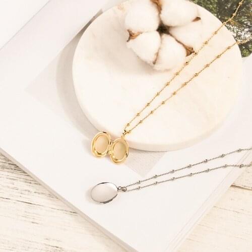 Can Open Box Pendant Necklace Women Delicate Beads Chain Statement Necklace for Women Jewelry Gift