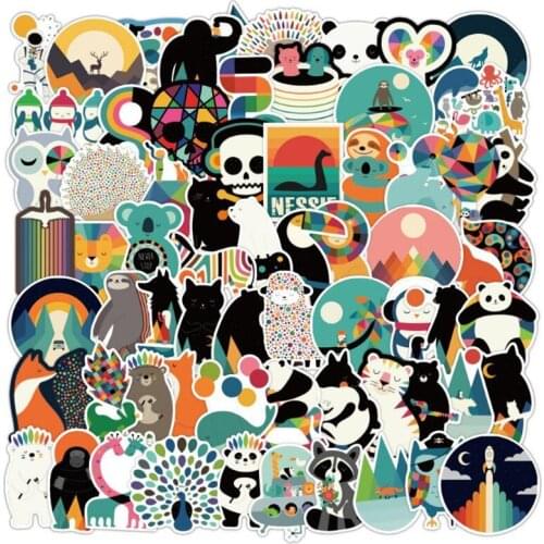 10/30/50PCS colorful simple cartoon graffiti toy laptop mobile phone skateboard guitar waterproof suitcase car sticker wholesale