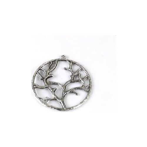FREE SHIPPING 200PCS Tibetan Silver Color Tree of Life Round Charm A13131