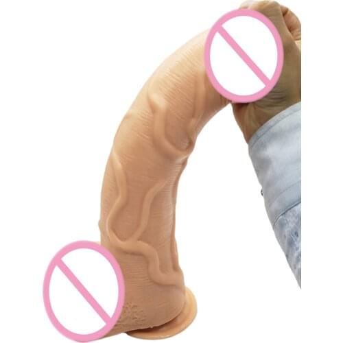 33*7CM Super Huge Dildos Thick Giant Dildo Realistic Anal Butt plug with Suction Cup Big Dick Dong Soft Penis Sex Toy For Women