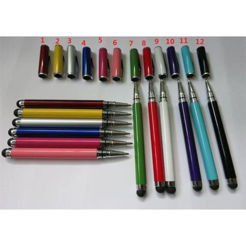 80pcs/lot free shipping Capacitive Touch Screen Stylus Ballpoint Pen stylus pen 2 in 1 for iphone 4/5/5s/6 for ipad for samsung