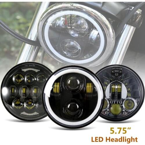 Motorcycle Accessories Black/Chrome 5-3/4" Driving Headlamp For Dyna Street 500 750 XG Parts 5.75 Inch H4 LED Headlight