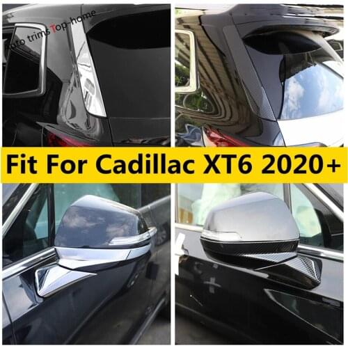 Car Rearview Side Mirror Stipe Strip / Window Triangle Sequin Decoration Cover Trim ABS Accessories For Cadillac XT6 2020 2021