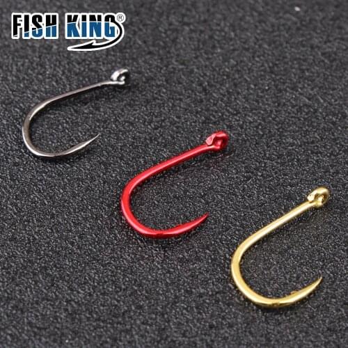 FISH KING 100/50pcs/lot High Carbon Fishing Hook 1#-12# ISEAMA With Eye Carp Catfish Anzol Peche Japan Tackle Fishing