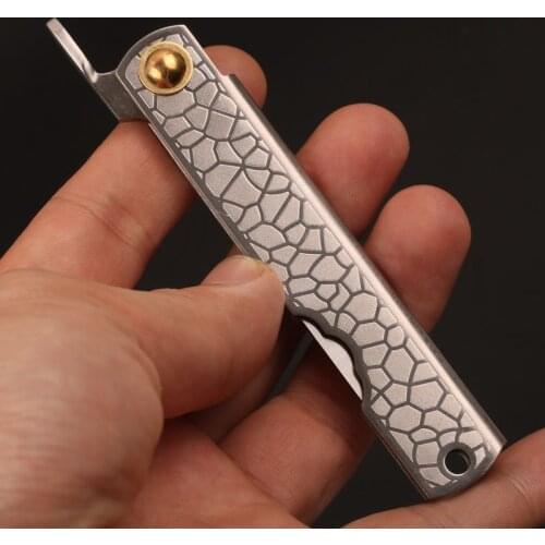 Pocket Folding Knife Outdoor hand tools knife 14C28N blade+Titanium handle