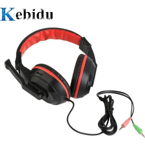 Kebidu Top Quality Adjustable Game Gaming Headphones Stereo Type Noise-canceling for Computer PC Gamers Headset With Mic