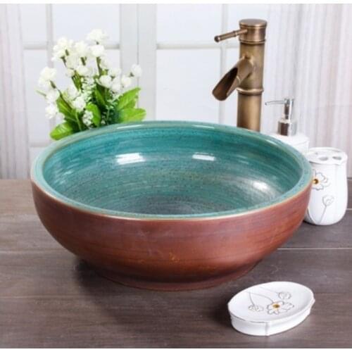 Retro Style Ceramic Wash Basin Porcelain Bathroom Sink