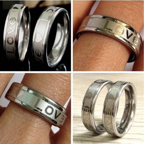 25pcs LOVE Heart Stainless Steel Ring COMFORT 6mm Lovers Gift Wedding Engagement Jewelry