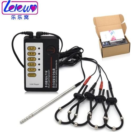 Electric Shock Cock Ring Urethral Catheter Sound Horse Eye Penis Stimulator Enlargement for Men Delay Penis Plug