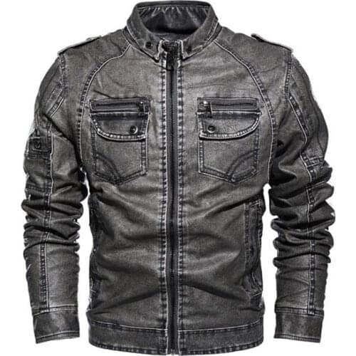 Hot quality Autumn and Winter leather jacket mens warm velvet coat leisure men windproof