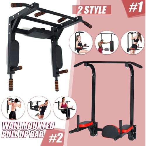 Wall Mounted Horizontal Bar Heavy Duty Pull Up Dip Exercise Station Indoor Fitness Equipment for Home Gym Workout Multi Tool US