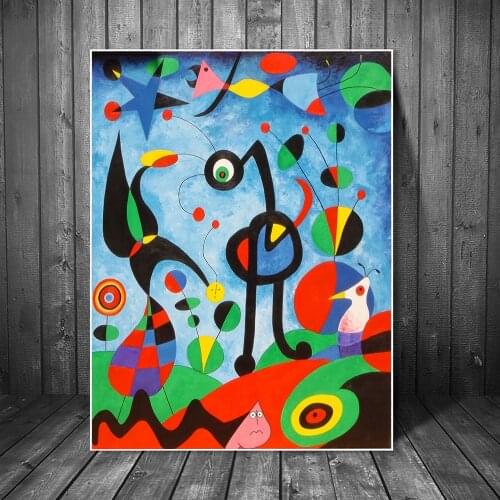 Joan Miro Famous ArtWork Reproductions Abstract CanvasCanvas Painting Posters and Prints Wall Art Picture for Living Room Decor