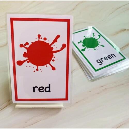 12Pcs/Set Montessori Kids English Learning Word Cards Games Cards Memory Flash For Children Toys Flashcards Educational B7F1