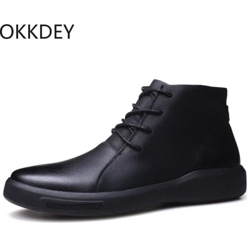 OKKDEY 2020NEW Martin boots mens autumn and winter mens boots fashion Chelsea leather retro shoes Joker leather shoes