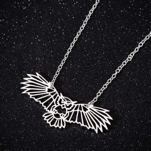 Stainless Steel Hollow Owl Necklace Birthday Gift Jewelry Necklace Fashion Pendant Necklace Sweater Chain Beautiful