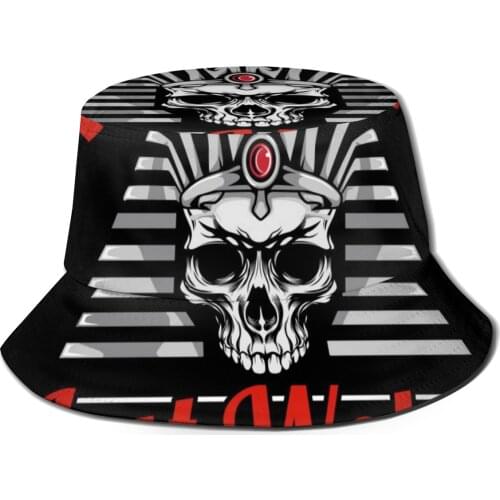 CINESSD The Mummy Pharaoh Skull Head Bucket Hat Summer Hats Fisherman Hat Foldable Women Men Sunscreen Shade Caps
