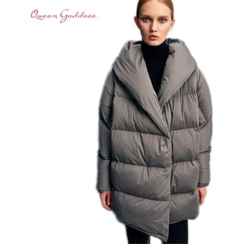 Parka New Brand European Style warm parkas Large Size womens Down Jackets Female Elegant and vintage White Duck Down Coat