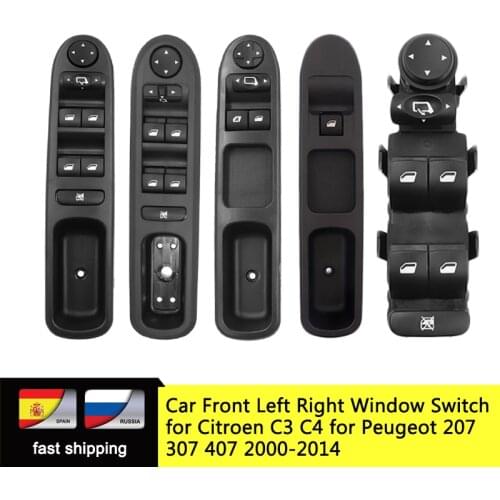Front Left Master Electric Power Control Switch Button For Citroen C4 For Peugeot 207 307 407 6554KT 6554QC 6554HA 6554ER 6490HQ