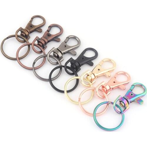 Rainbow Lobster Swivel Snap Hook Claw Clasp with Split Ring,Keychain Strap Hook for Key,Purse Hardware Handbag Supplies