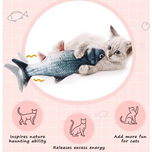 Realistic Plush Simulation Electric Doll Fish Dancing Moving Fish Funny Interactive Pets Cat Toys USB Charging Gifts for Kids