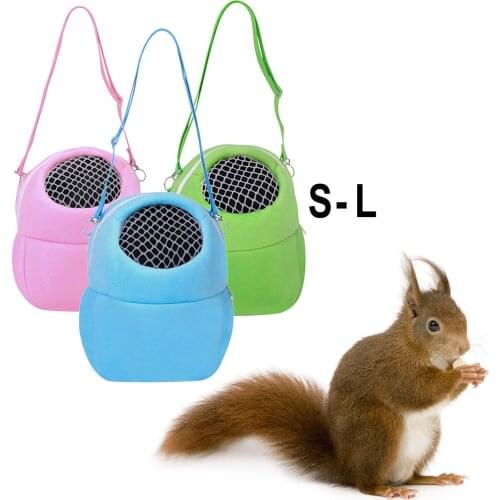 Hamster Travel Carrier Bag Chinchilla Guinea Pig Bunny Breathable Carrier Cage Warm Soft Walking Small Animals Carrier Cage
