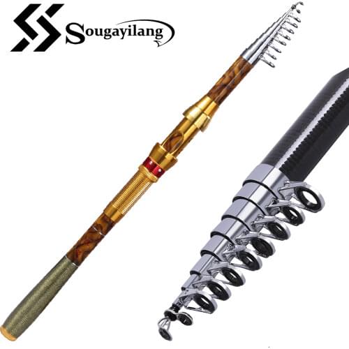 Sougayilang Carbon Fiber Material 1.8-3.6M Telescopic Fishing Rod Carp Fishing Spinning Rod Freshwater Fishing Pole Tackle