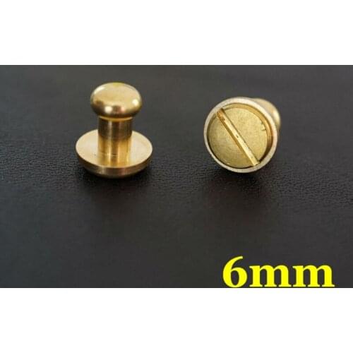 50pc Q6-6mm Solid Brass belt screw Chicago Screw Leathercraft