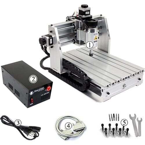 High Precision Mini 3Aixs CNC Router Engraver Milling Machine CNC2520T For Designed For Large Area Engraving Work