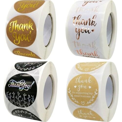 1.5 Inch Big Rose Gold Silver Laser Thank You for Supporting My Small Business Stickers Seal Labels for Post Mail Gift Packaging